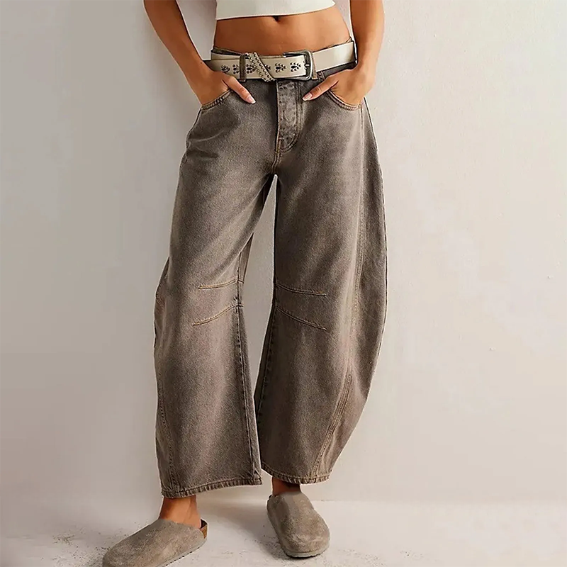 Women’s Wide-Leg Jeans – Relaxed Fit – Cotton Blend – Full Length – Casual Style