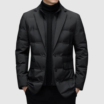 Men’s Padded Jacket – Slim Fit – Quilted – Blazer Style – Hip Length – Water Resistant