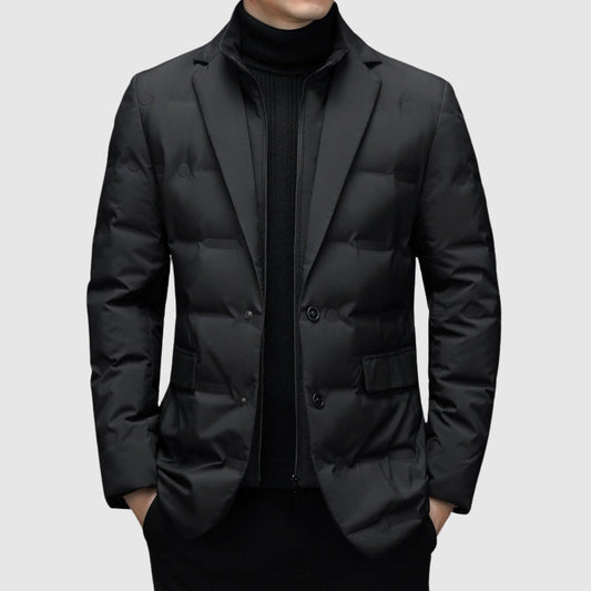 Men’s Padded Jacket – Slim Fit – Quilted – Blazer Style – Hip Length – Water Resistant