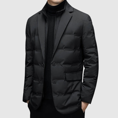 Men’s Padded Jacket – Slim Fit – Quilted – Blazer Style – Hip Length – Water Resistant