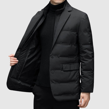 Men’s Padded Jacket – Slim Fit – Quilted – Blazer Style – Hip Length – Water Resistant