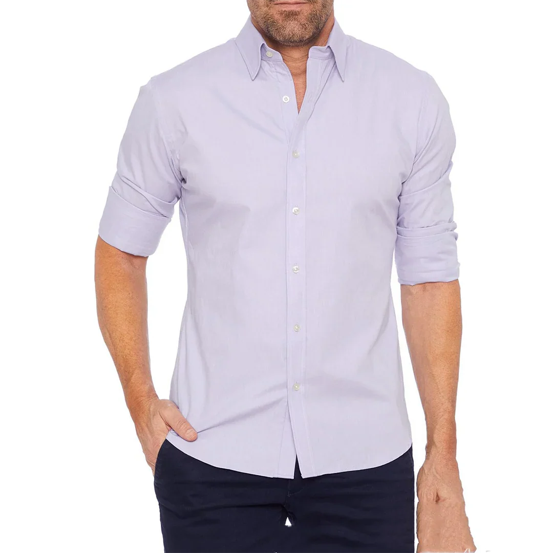 Men’s Formal Shirt – Slim Fit – Breathable Blend – Classic Collar – Long Sleeve
