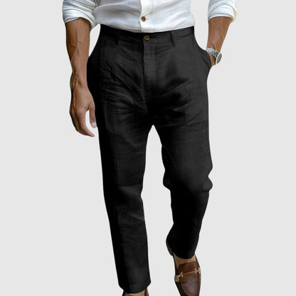 Men’s Pants – Classic Fit – Straight Leg – Flat Front – Breathable Blend Fabric