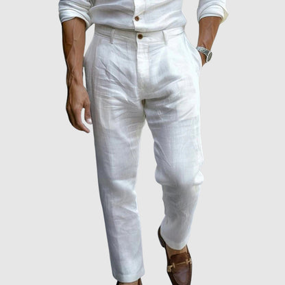 Men’s Pants – Classic Fit – Straight Leg – Flat Front – Breathable Blend Fabric