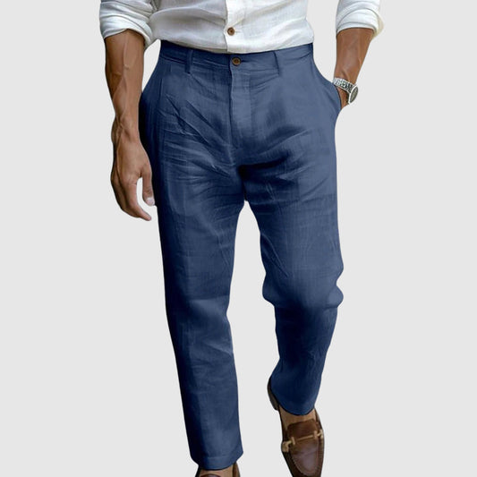 Men’s Pants – Classic Fit – Straight Leg – Flat Front – Breathable Blend Fabric