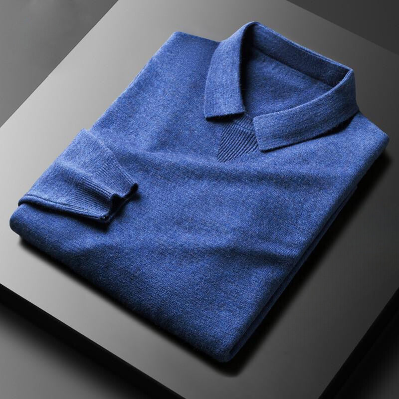 Men’s Sweater – Regular Fit – Soft Knit Luxury Fabric – Classic Collar Ribbed Cuffs