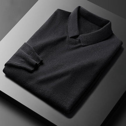 Men’s Sweater – Regular Fit – Soft Knit Luxury Fabric – Classic Collar Ribbed Cuffs