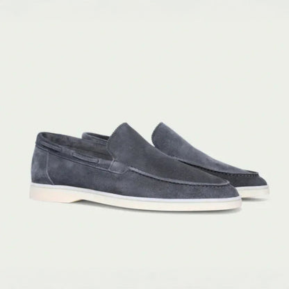 Men’s Loafers – Suede Finish – Slip-On – Moc Toe – Streamlined Fit