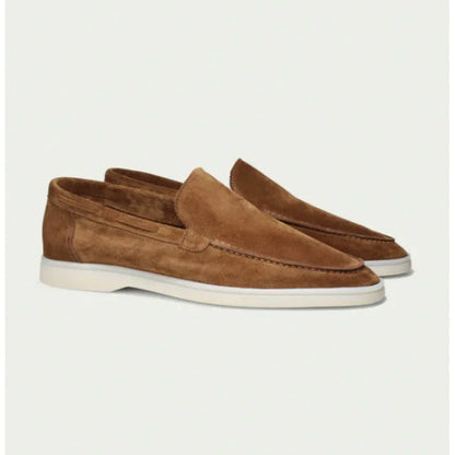 Men’s Loafers – Suede Finish – Slip-On – Moc Toe – Streamlined Fit