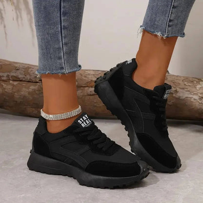 Women’s Sneakers – Breathable Mesh – Cushioned Sole – Low-Top Lace-Up – Casual Fit