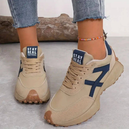Women’s Sneakers – Breathable Mesh – Cushioned Sole – Low-Top Lace-Up – Casual Fit