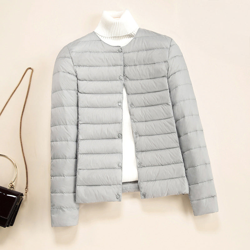 Sienna Quilted Jacket | Button Front Round Neck Quilted Jacket