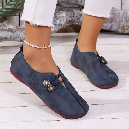 Women’s Slip-On Shoes – Ergonomic Fit – Breathable – Cushioned Flat Sole