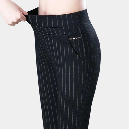 Women’s Trousers – Slim Fit – High Waist – Stretch Fabric – Full Length – Minimalist Style