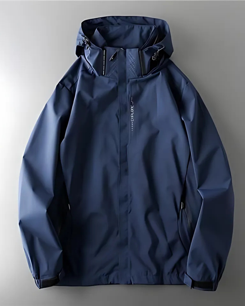 Men’s Outdoor Jacket – Windproof Lightweight – Adjustable Hood – Regular Fit
