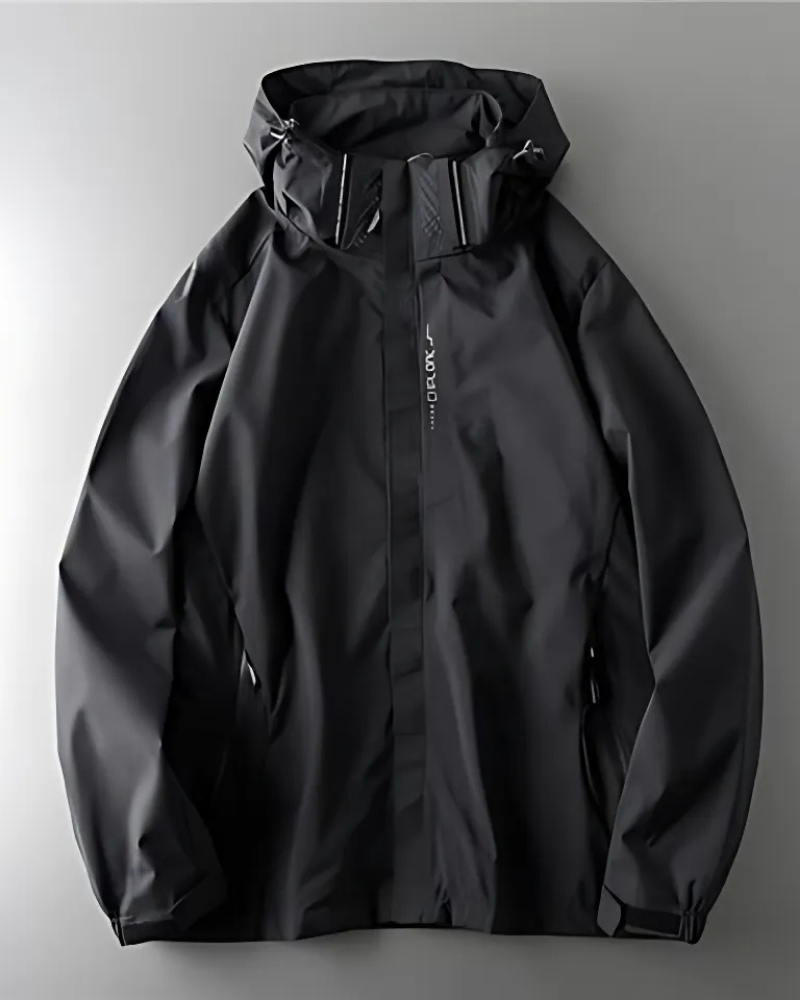 Men’s Outdoor Jacket – Windproof Lightweight – Adjustable Hood – Regular Fit