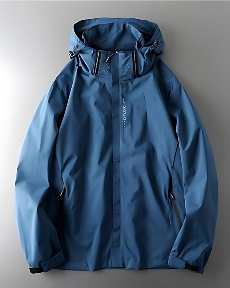 Men’s Outdoor Jacket – Windproof Lightweight – Adjustable Hood – Regular Fit