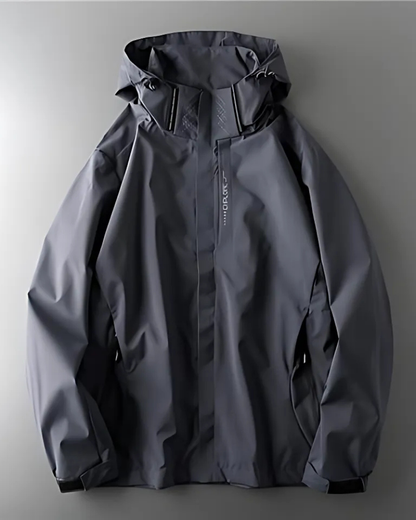 Men’s Outdoor Jacket – Windproof Lightweight – Adjustable Hood – Regular Fit