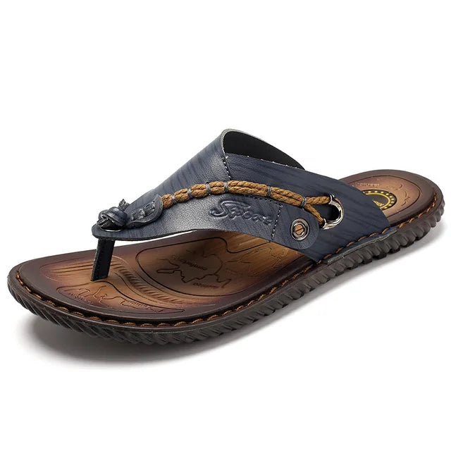 Men’s Flip-Flops – Strap – Textured Footbed – Casual Open-Toe Design