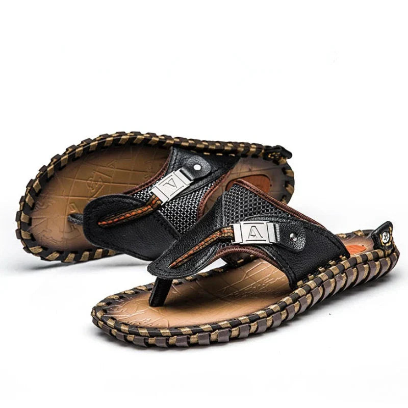 Men’s Flip-Flops – Strap – Textured Footbed – Casual Open-Toe Design