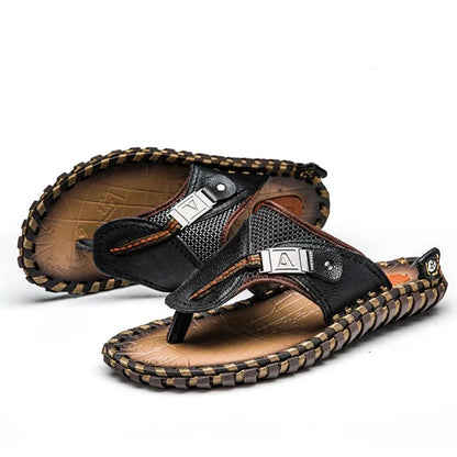 Men’s Flip-Flops – Strap – Textured Footbed – Casual Open-Toe Design