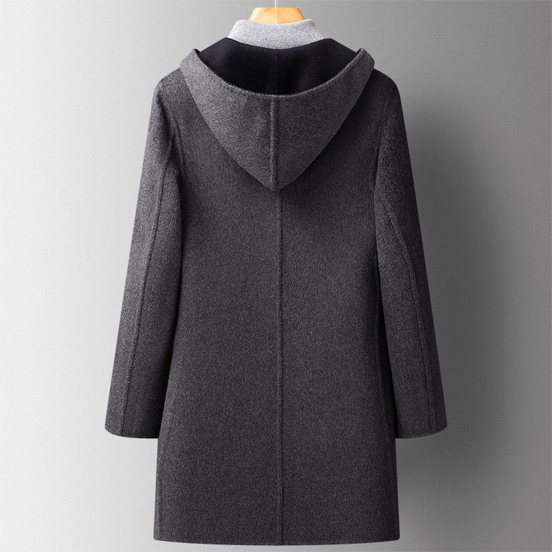 Theodore Hooded Coat | Reversible Design Button Front Coat