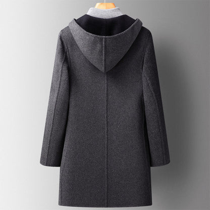 Theodore Hooded Coat | Reversible Design Button Front Coat