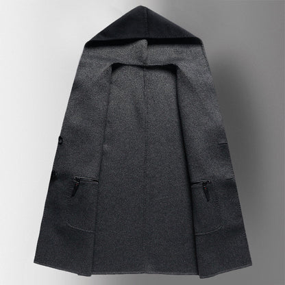 Theodore Hooded Coat | Reversible Design Button Front Coat