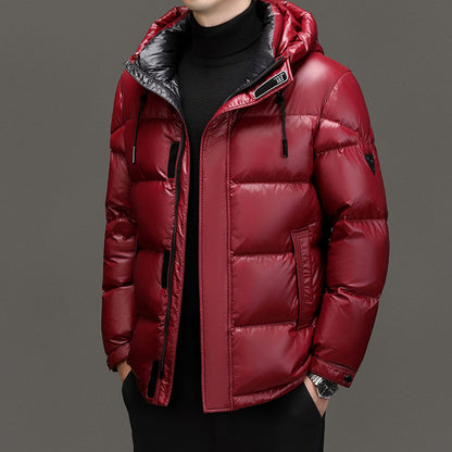 Arthur Hooded Quilted Puffer Jacket | Hip-Length Solid Zip Closure Puffer Jacket