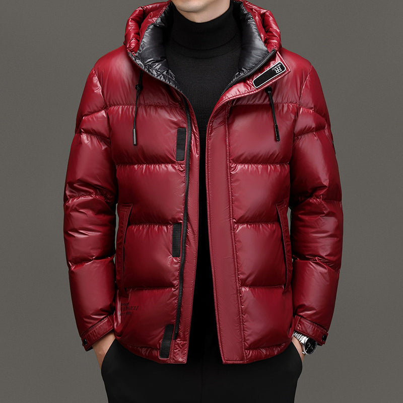 Arthur Hooded Quilted Puffer Jacket | Hip-Length Solid Zip Closure Puffer Jacket