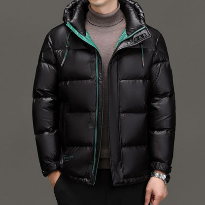 Arthur Hooded Quilted Puffer Jacket | Hip-Length Solid Zip Closure Puffer Jacket