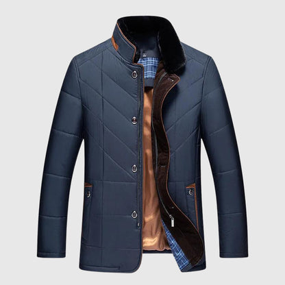 Theodore Quilted Jacket | Fur-Lined Collar Snap Button Jacket