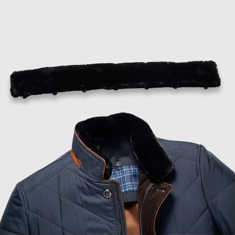 Theodore Quilted Jacket | Fur-Lined Collar Snap Button Jacket