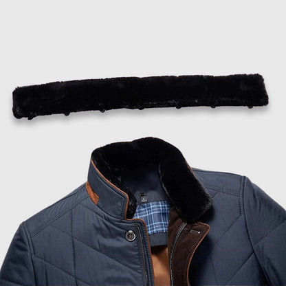 Theodore Quilted Jacket | Fur-Lined Collar Snap Button Jacket
