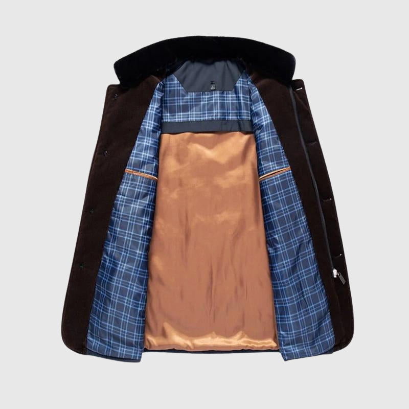 Theodore Quilted Jacket | Fur-Lined Collar Snap Button Jacket