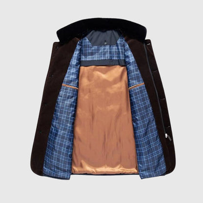 Theodore Quilted Jacket | Fur-Lined Collar Snap Button Jacket