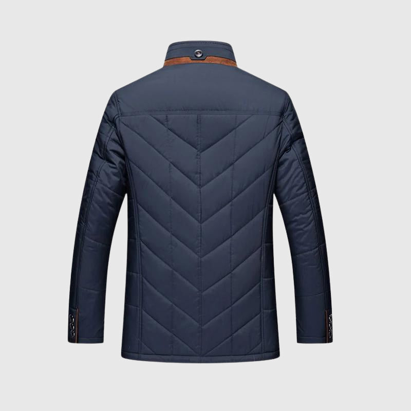 Theodore Quilted Jacket | Fur-Lined Collar Snap Button Jacket