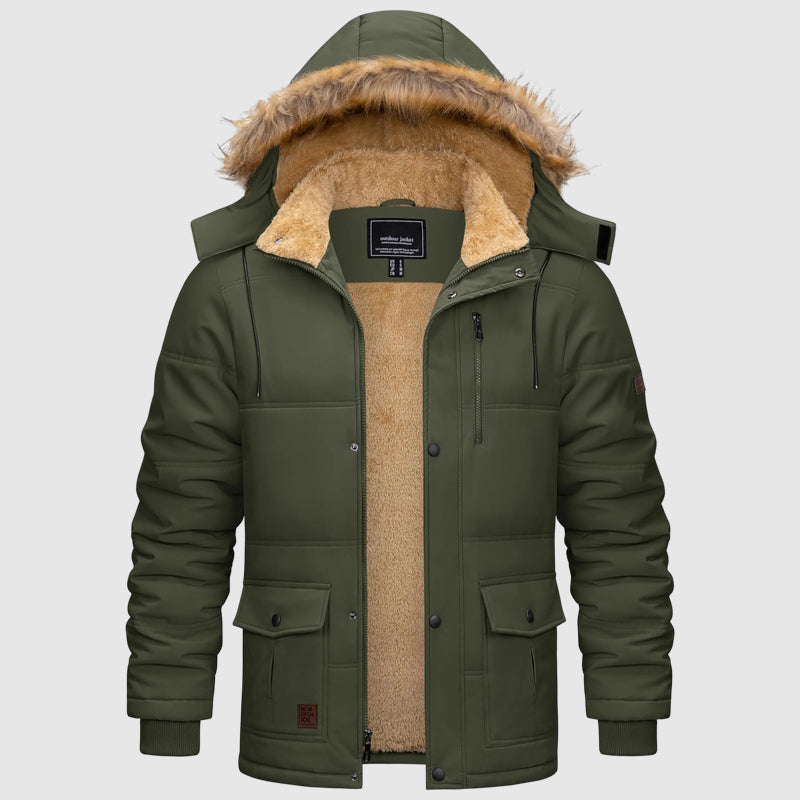 Theodore Hooded Parka | Fur Trim Lined Parka