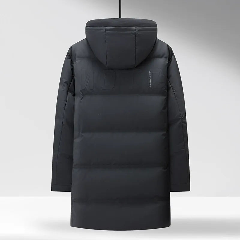 Sebastian Mid-Length Hooded Down Parka | Tailored Fit Quilted Parka