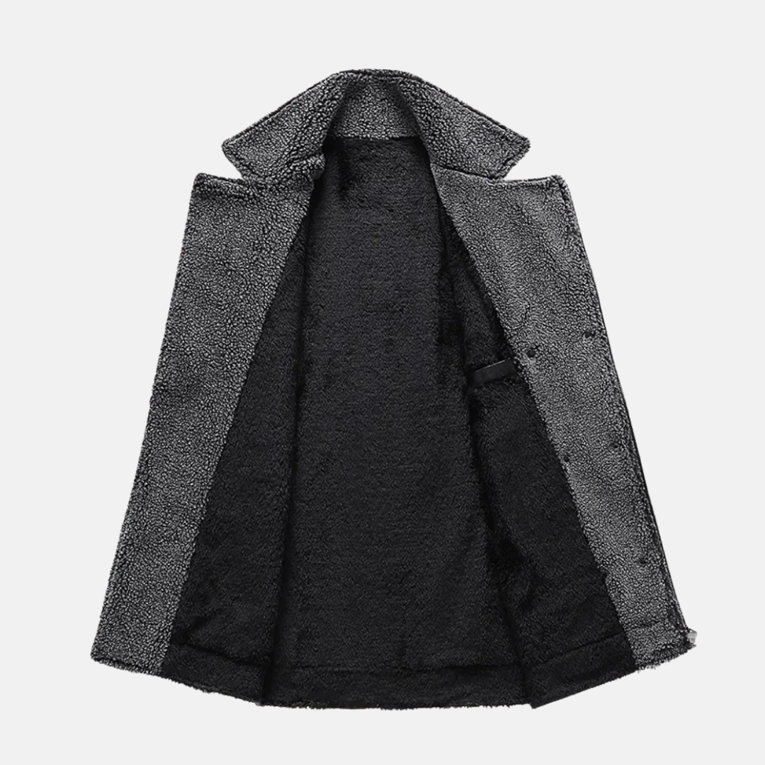 Oscar Regular Fit Biker Jacket | Shearling Collar Quilted Shoulders Biker Jacket