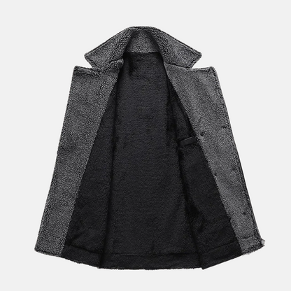 Oscar Regular Fit Biker Jacket | Shearling Collar Quilted Shoulders Biker Jacket