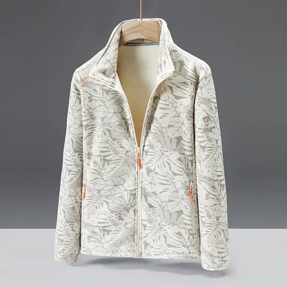 Samuel Standard Fit Jacket | High Collar Leaf Pattern Jacket