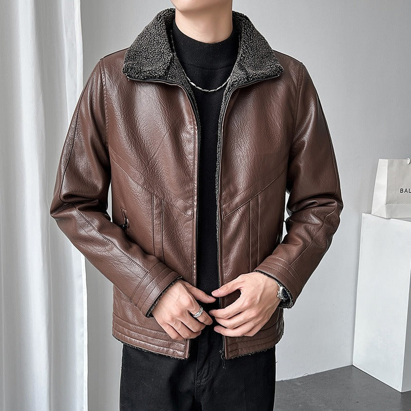 Arthur Relaxed Fit Bomber Jacket | Plush Collar Full Zip Bomber Jacket