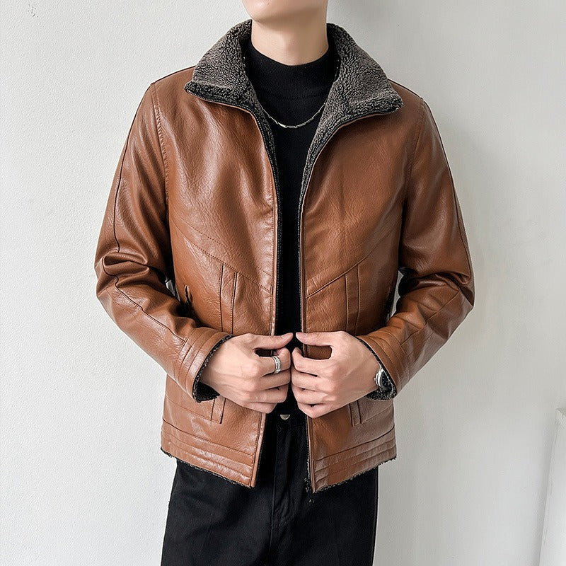 Arthur Relaxed Fit Bomber Jacket | Plush Collar Full Zip Bomber Jacket