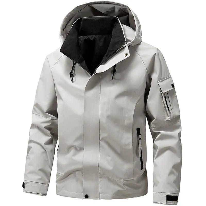 Noah Hooded Jacket | Water-Repellent Snap Placket Jacket