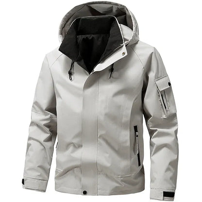 Noah Hooded Jacket | Water-Repellent Snap Placket Jacket