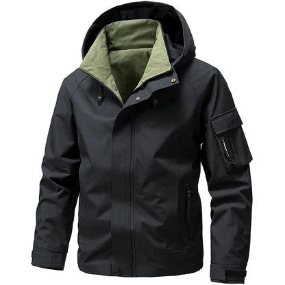 Noah Hooded Jacket | Water-Repellent Snap Placket Jacket