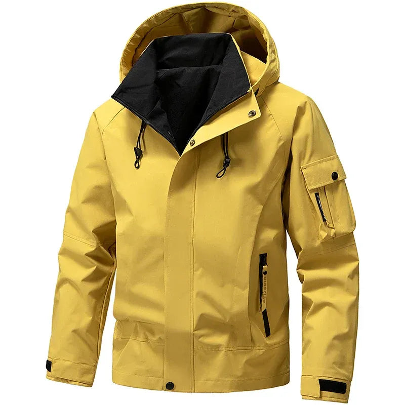 Noah Hooded Jacket | Water-Repellent Snap Placket Jacket