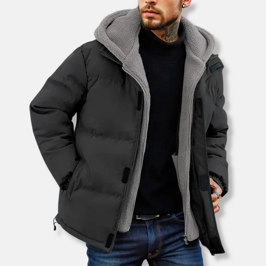 Joshua Quilted Hooded Puffer Jacket | Adjustable Hem Puffer Jacket