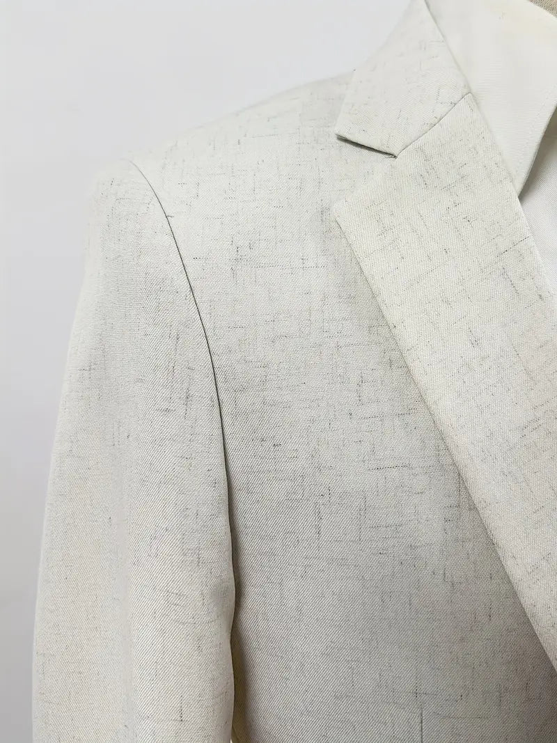 Men’s Blazer – Tailored Fit – Linnen Blend – Notched Lapel – Two-Button Formal Style